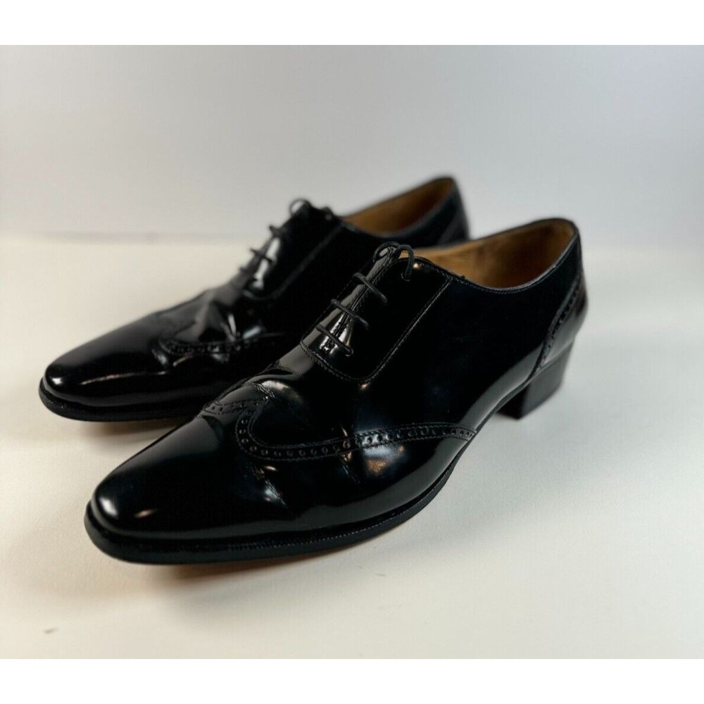 Gravati Arthur Beren Womens Shoes Black Patent Leather Oxford Wingtip Size 9.5 M